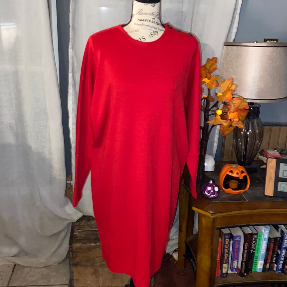 Red Calvin Klein dress